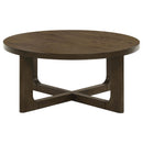  Coaster Furniture Kessler 735998-S2 2-piece Round Sculptural Wood Coffee Table Set - Brown IMAGE 11