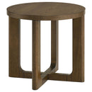  Coaster Furniture Kessler 735998-S2 2-piece Round Sculptural Wood Coffee Table Set - Brown IMAGE 7