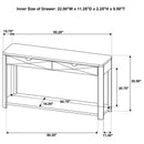 Coaster Furniture Marcelo 736069 Sofa Console Table with 2 Drawers and Shelf - Coffee IMAGE 15