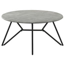  Coaster Furniture Hadi 736178-S2 2-piece Round SmartTop Coffee and End Table Set - Cement IMAGE 4