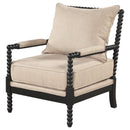  Coaster Furniture Blanchett 903237 Upholstered Bobbin Accent Chair - Beige/Black IMAGE 1