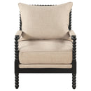 Coaster Furniture Blanchett 903237 Upholstered Bobbin Accent Chair - Beige/Black IMAGE 3