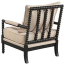  Coaster Furniture Blanchett 903237 Upholstered Bobbin Accent Chair - Beige/Black IMAGE 4