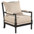  Coaster Furniture Blanchett 903237 Upholstered Bobbin Accent Chair - Beige/Black IMAGE 8